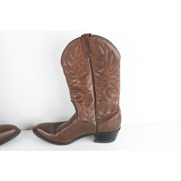 Vintage 70s Streetwear Mens 10 3E Pebble Grain Tribal Leather Cowboy Boots USA main image 4